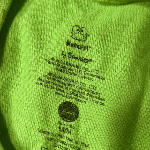 Hello Kitty x Sanrio - Keroppi Medium Green T-Shirt - BNWT 🐸 - Picture 3 of 4